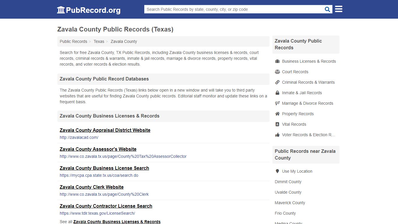 Free Zavala County Public Records (Texas Public Records)